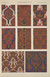 Mór ornamentika a X. fejezetből, a „Grammar of Ornament” XLI. táblája, 1868